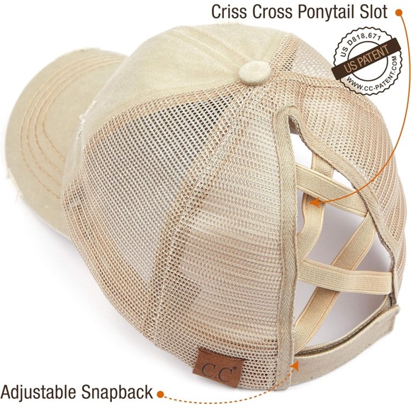 Accessories - Ponytail cap - khaki - distressed